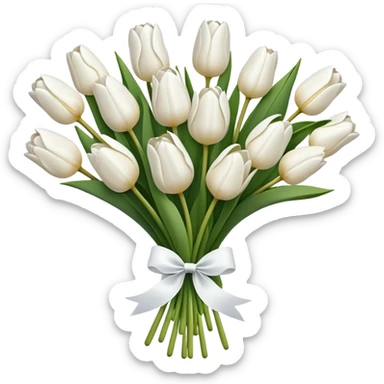 white tulip bouquet  sticker