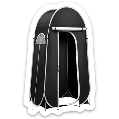 Tall Oval Narrow Pop up standing tent black for spray tan sticker