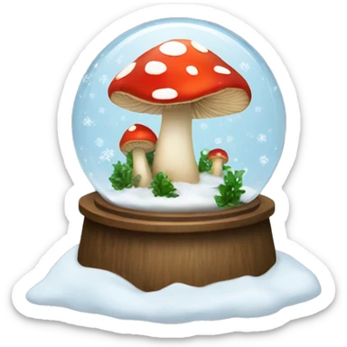mushroom snow globe sticker
