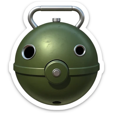 military green anti-personnel mine sticker