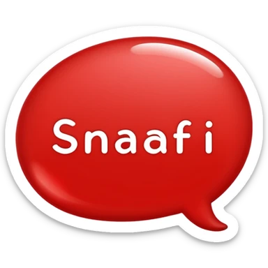the word SNAFI in bold red bubble letters, red text bubble font sticker