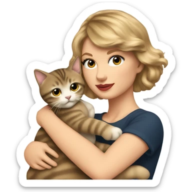 Taylor swift with a cat  sticker