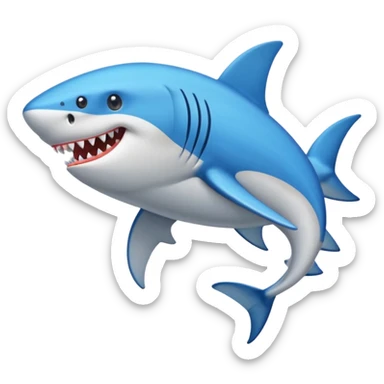 tiburón en 4 patas con tenis azules sticker