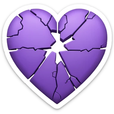purple broken heart sticker