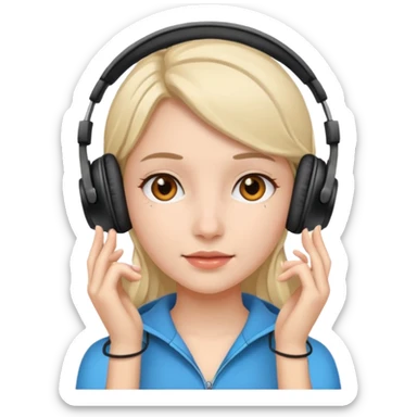 Chica con audífonos  sticker