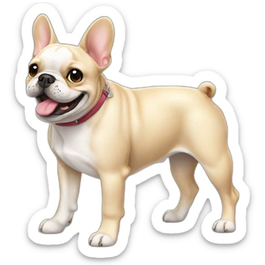 French Bulldog walking and smiling  sticker