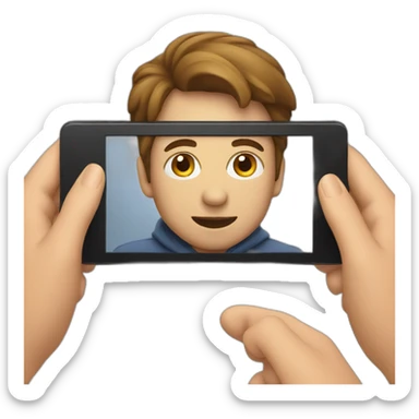 person watching a video sticker