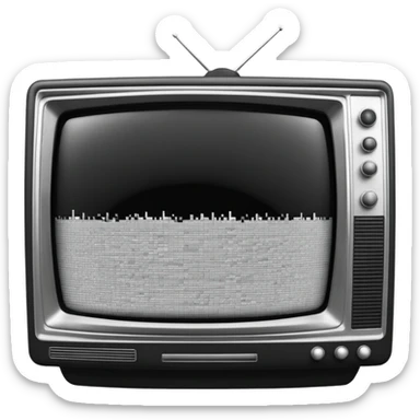 3D render of Static TV, digital glitch art aesthetic, data corruption visual, retro TV screen showing black and white noise, pixelated distortion, emoji style, isolated on white background --v 6.0. sticker