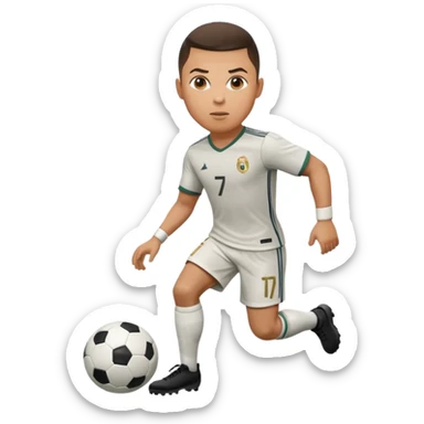 Ronaldo dribbling with a football sticker