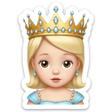 Baby with bejeweled tiara sticker
