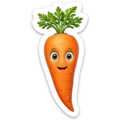 Create a curved carrot with eyes with a bend at the end for feet sticker