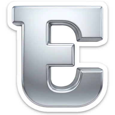 Letter T in 3d sticker