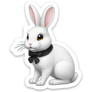Lapin noir avec une patte blanche sticker
