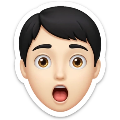 more surprised with black hair sticker