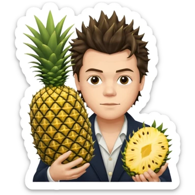 Harry styles with a pineapple  sticker