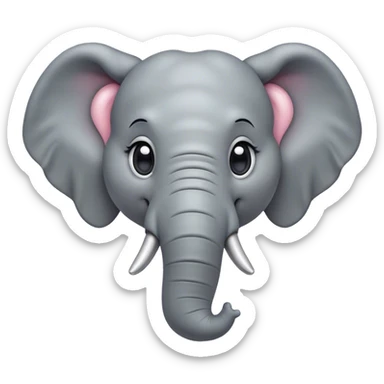 Cinematic Comical Elephant Portrait Emoji, Head tilted dramatically with an exaggeratedly amused expression, featuring a striking gray hide with whimsical wrinkles and wide, expressive eyes full of playful disbelief, Simplified yet hilariously expressive features, highly detailed, glowing with a slightly sassy glow, high shine, dramatic yet playful, stylized with an air of cheeky mischief, bright and endearing, soft glowing outline, capturing the essence of a spirited and over-the-top elephant, so meme-worthy it feels like it could trumpet its way into internet fame instantly! sticker