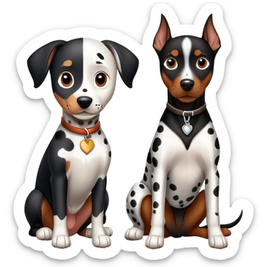 2 adults dogs : 1 Dalmatian + 1 dobermann sticker