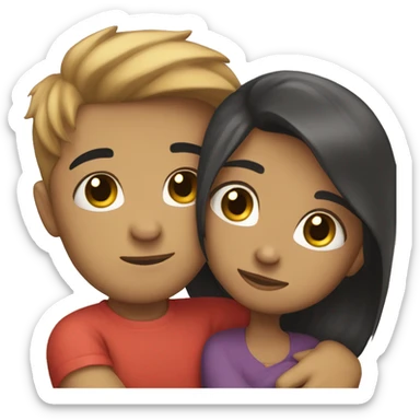 Grirlfriend and boyfriend in hug sticker