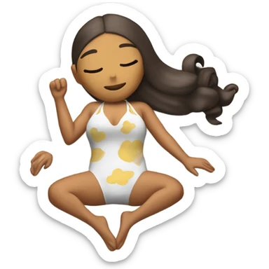 laying down full body Ariana Grande sleeping one piece swim suiting sticker