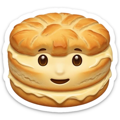 plain buttermilk biscuit, golden brown, fluffy sticker