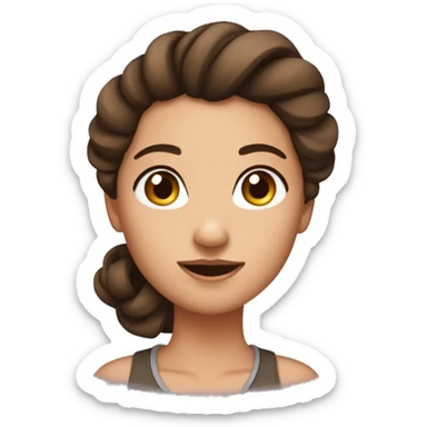 Fille avec gros chignon brune sticker