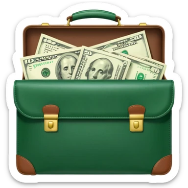 деньги торчащие из портфеля sticker