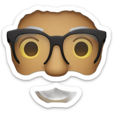 Indian guy with full beard and twirl mustache wearing wayfarer glasses sticker