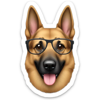 berger allemand avec des lunettes sticker