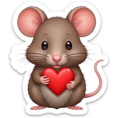 Rat with a heart sticker