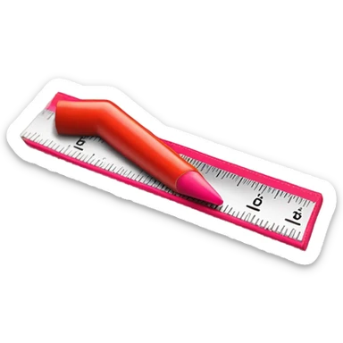 a metric ruler with a kiss lipstick mark on it sticker