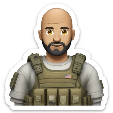 bald man with beard playing call of duty sticker