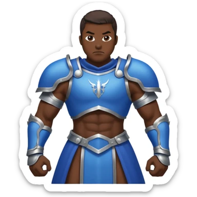 Big damage Role, at guild bosses,  iconic, with blue and black theme  sticker