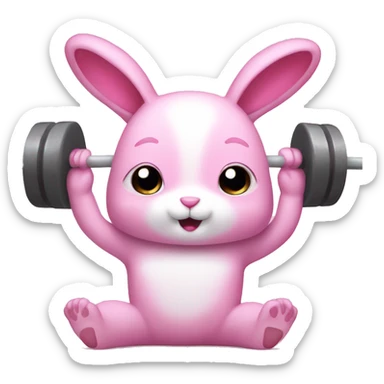 super cute pink rabbit that does gym sticker