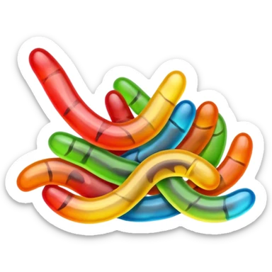 gummy worms candy, not a real worm sticker