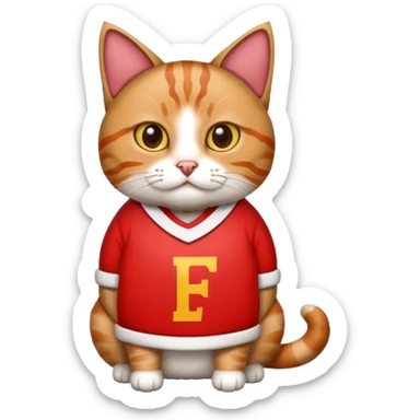 Gato con camiseta de Santa Fe (equipo de fútbol colombiano) sticker