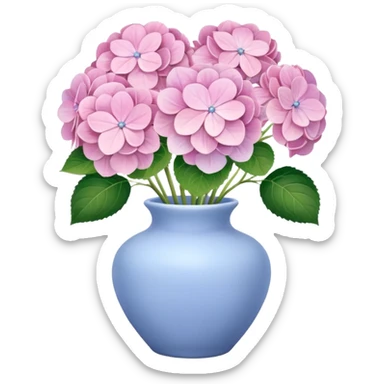 Pink Pastel Aesthetic Hydrangeas In A Vase sticker