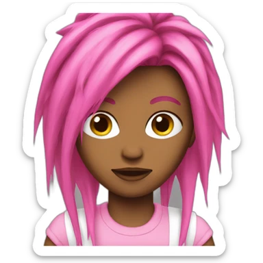 pink-punk-brun-long-hair sticker
