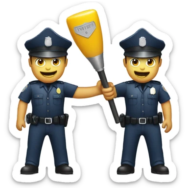 Traffic police with a baton sticker