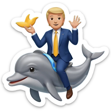 i’m trump at walmart while riding a dolphin sticker