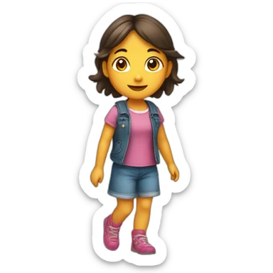 niña pequeña caminando sticker