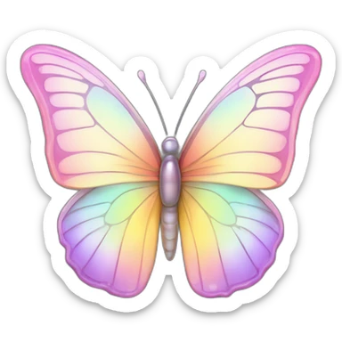 Shiny Glossy Pastel Gradient Hue Iridescent Crystal Butterfly sticker