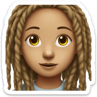 realistic portrait of girl with dreads sticker