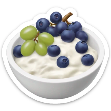 yoghurt bowl with grapes and blueberries sticker