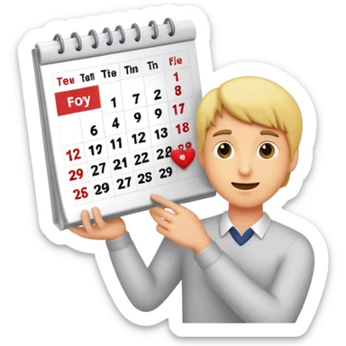 Flipping the calendar of February sticker