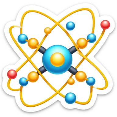Atom with valence electrons showing electron shell configuration sticker