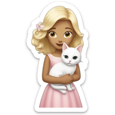 little princess with a white cat sticker