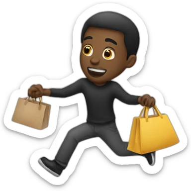 Black man stealing sticker