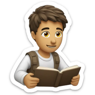 a man studying  sticker