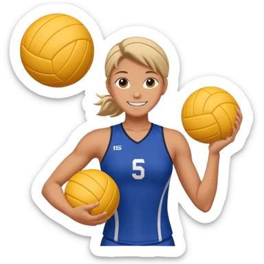 volleyball player, anime, with volleyball ball sticker
