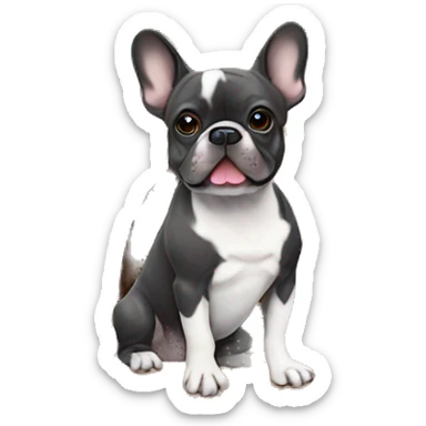 Merle French bulldog in gingerbread house sticker